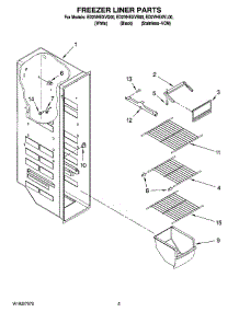 04 - Freezer Liner Parts parts for Whirlpool Refrigerator ED2VHEXVQ00 from AppliancePartsPros.com