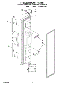 07 - Freezer Door Parts parts for Whirlpool Refrigerator ED2VHEXVQ00 from AppliancePartsPros.com