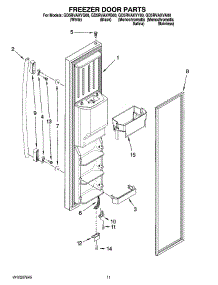 07 - Freezer Door Parts parts for Whirlpool Refrigerator GD5RVAXVA00 from AppliancePartsPros.com