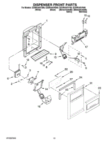 08 - Dispenser Front Parts parts for Whirlpool Refrigerator GD5RVAXVY00 from AppliancePartsPros.com