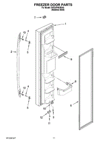 07 - Freezer Door Parts parts for Whirlpool Refrigerator 5VES3FHGRS03 from AppliancePartsPros.com