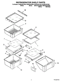 03 - Refrigerator Shelf Parts parts for Whirlpool Refrigerator GD5RVAXVB00 from AppliancePartsPros.com