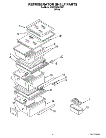 03 - Refrigerator Shelf Parts parts for Whirlpool Refrigerator 6GD22DCXHW07 from AppliancePartsPros.com