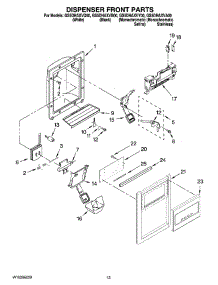 08 - Dispenser Front Parts parts for Whirlpool Refrigerator GS5DHAXVY00 from AppliancePartsPros.com