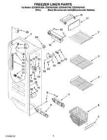 04 - Freezer Liner Parts parts for Whirlpool Refrigerator GD5DHAXVA00 from AppliancePartsPros.com