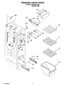 04 - Freezer Liner Parts parts for Whirlpool Refrigerator 7GS5FHAXTA02 from AppliancePartsPros.com
