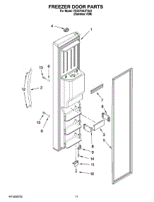 07 - Freezer Door Parts parts for Whirlpool Refrigerator 7GS5FHAXTA02 from AppliancePartsPros.com