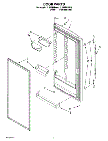 03 - Door Parts parts for Whirlpool Refrigerator EL8ATRRRS05 from AppliancePartsPros.com