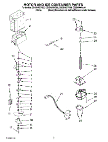 05 - Motor And Ice Container Parts parts for Whirlpool Refrigerator GD5DHAXVA00 from AppliancePartsPros.com