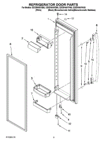 06 - Refrigerator Door Parts parts for Whirlpool Refrigerator GD5DHAXVA00 from AppliancePartsPros.com