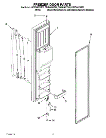 07 - Freezer Door Parts parts for Whirlpool Refrigerator GD5DHAXVA00 from AppliancePartsPros.com