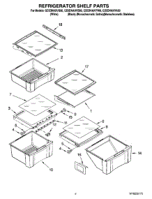 03 - Refrigerator Shelf Parts parts for Whirlpool Refrigerator GD5DHAXVY00 from AppliancePartsPros.com