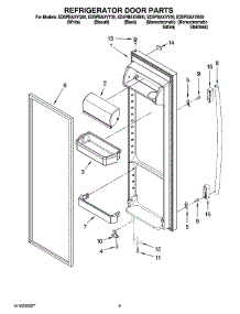 06 - Refrigerator Door Parts parts for Whirlpool Refrigerator ED5PBAXVA00 from AppliancePartsPros.com