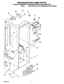 02 - Refrigerator Liner Parts parts for Whirlpool Refrigerator GD5DHAXVB00 from AppliancePartsPros.com