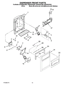 08 - Dispenser Front Parts parts for Whirlpool Refrigerator GD5DHAXVB00 from AppliancePartsPros.com