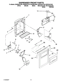 08 - Dispenser Front Parts parts for Whirlpool Refrigerator ED5PBAXVT00 from AppliancePartsPros.com