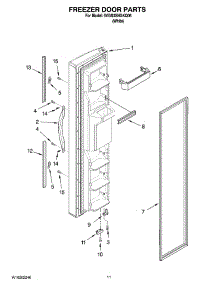 07 - Freezer Door Parts parts for Whirlpool Refrigerator 5VGS3SHGKQ06 from AppliancePartsPros.com