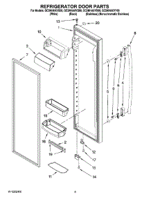 06 - Refrigerator Door Parts parts for Whirlpool Refrigerator GC5NHAXVY00 from AppliancePartsPros.com