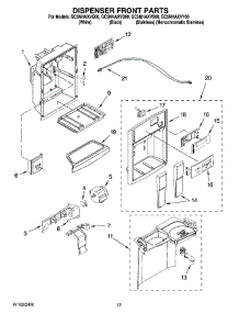 08 - Dispenser Front Parts parts for Whirlpool Refrigerator GC5NHAXVY00 from AppliancePartsPros.com