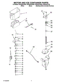 05 - Motor And Ice Container Parts parts for Whirlpool Refrigerator GC5NHAXVB00 from AppliancePartsPros.com