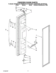 07 - Freezer Door Parts parts for Whirlpool Refrigerator ED2FHEXSL05 from AppliancePartsPros.com