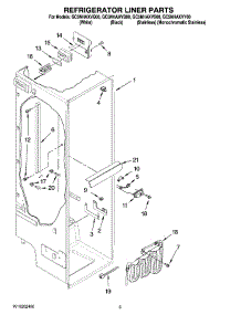02 - Refrigerator Liner Parts parts for Whirlpool Refrigerator GC5NHAXVS00 from AppliancePartsPros.com