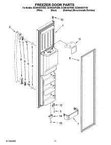 07 - Freezer Door Parts parts for Whirlpool Refrigerator GC5NHAXVQ00 from AppliancePartsPros.com