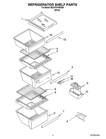 03 - Refrigerator Shelf Parts parts for Whirlpool Refrigerator 6ED2FHKXKQ06 from AppliancePartsPros.com