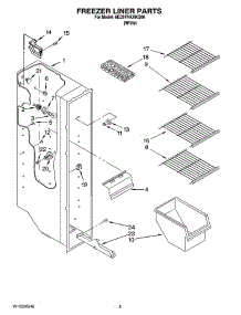 04 - Freezer Liner Parts parts for Whirlpool Refrigerator 6ED2FHKXKQ06 from AppliancePartsPros.com