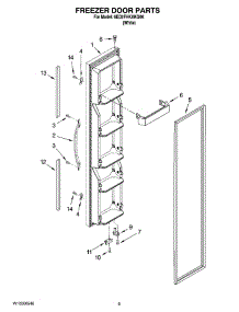 06 - Freezer Door Parts parts for Whirlpool Refrigerator 6ED2FHKXKQ06 from AppliancePartsPros.com