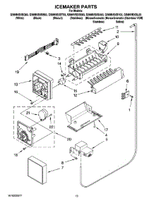 12 - Icemaker Parts, Optional Parts (Not Included) parts for Whirlpool Refrigerator GS6NVEXSS03 from AppliancePartsPros.com