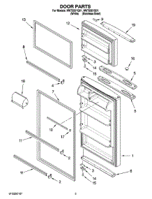 02 - Door Parts parts for Whirlpool Refrigerator NWT8501S01 from AppliancePartsPros.com