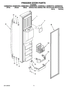 07 - Freezer Door Parts parts for Whirlpool Refrigerator GS6NBEXRQ04 from AppliancePartsPros.com