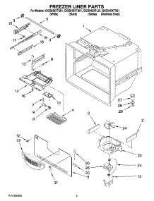 02 - Freezer Liner Parts parts for Whirlpool Refrigerator GX5SHDXTL01 from AppliancePartsPros.com