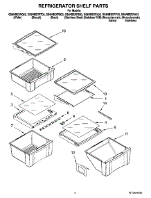 03 - Refrigerator Shelf Parts parts for Whirlpool Refrigerator GS6NBEXRB03 from AppliancePartsPros.com