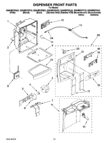08 - Dispenser Front Parts parts for Whirlpool Refrigerator GS6NBEXRB03 from AppliancePartsPros.com