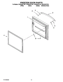 07 - Freezer Door Parts parts for Whirlpool Refrigerator GX5SHDXTB01 from AppliancePartsPros.com