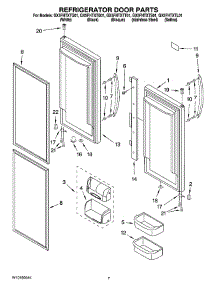 04 - Refrigerator Door Parts parts for Whirlpool Refrigerator GX5FHTXTB01 from AppliancePartsPros.com