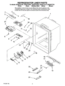03 - Refrigerator Liner Parts parts for Whirlpool Refrigerator GX5SHTXTB01 from AppliancePartsPros.com