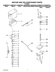 05 - Motor And Ice Container Parts parts for Whirlpool Refrigerator GS6NBEXRT03 from AppliancePartsPros.com