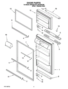 02 - Door Parts parts for Whirlpool Refrigerator NWT8501Q00 from AppliancePartsPros.com
