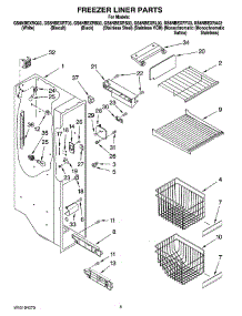 04 - Freezer Liner Parts parts for Whirlpool Refrigerator GS6NBEXRQ03 from AppliancePartsPros.com