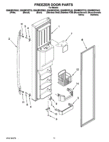 07 - Freezer Door Parts parts for Whirlpool Refrigerator GS6NBEXRS03 from AppliancePartsPros.com
