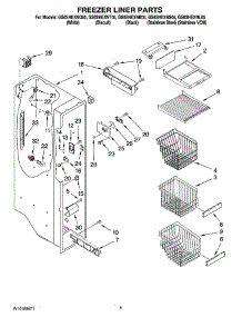 04 - Freezer Liner Parts parts for Whirlpool Refrigerator GS6SHEXNS05 from AppliancePartsPros.com