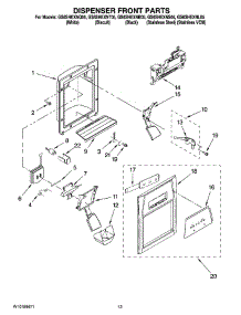08 - Dispenser Front Parts parts for Whirlpool Refrigerator GS6SHEXNQ05 from AppliancePartsPros.com