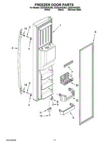 07 - Freezer Door Parts parts for Whirlpool Refrigerator GS2SHAXSS03 from AppliancePartsPros.com