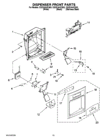 08 - Dispenser Front Parts parts for Whirlpool Refrigerator GS2SHAXSS03 from AppliancePartsPros.com