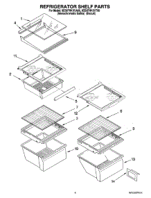03 - Refrigerator Shelf Parts parts for Whirlpool Refrigerator 8ED2FHKXVT00 from AppliancePartsPros.com