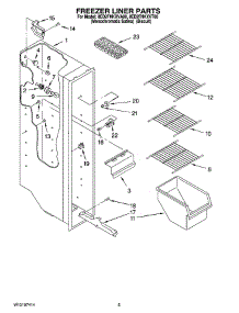 04 - Freezer Liner Parts parts for Whirlpool Refrigerator 8ED2FHKXVT00 from AppliancePartsPros.com