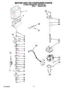05 - Motor And Ice Container Parts parts for Whirlpool Refrigerator GD5YHAXTL02 from AppliancePartsPros.com